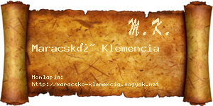 Maracskó Klemencia névjegykártya